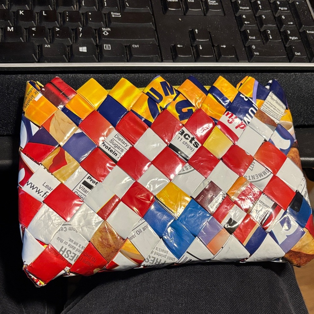 Colorful Woven Clutch 8”x5.5”